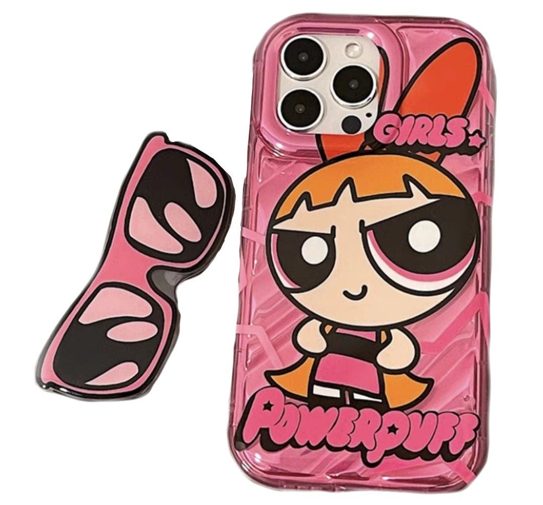 Powerpuff Girls Sunglasses Bracket Phone Case For iPhone
